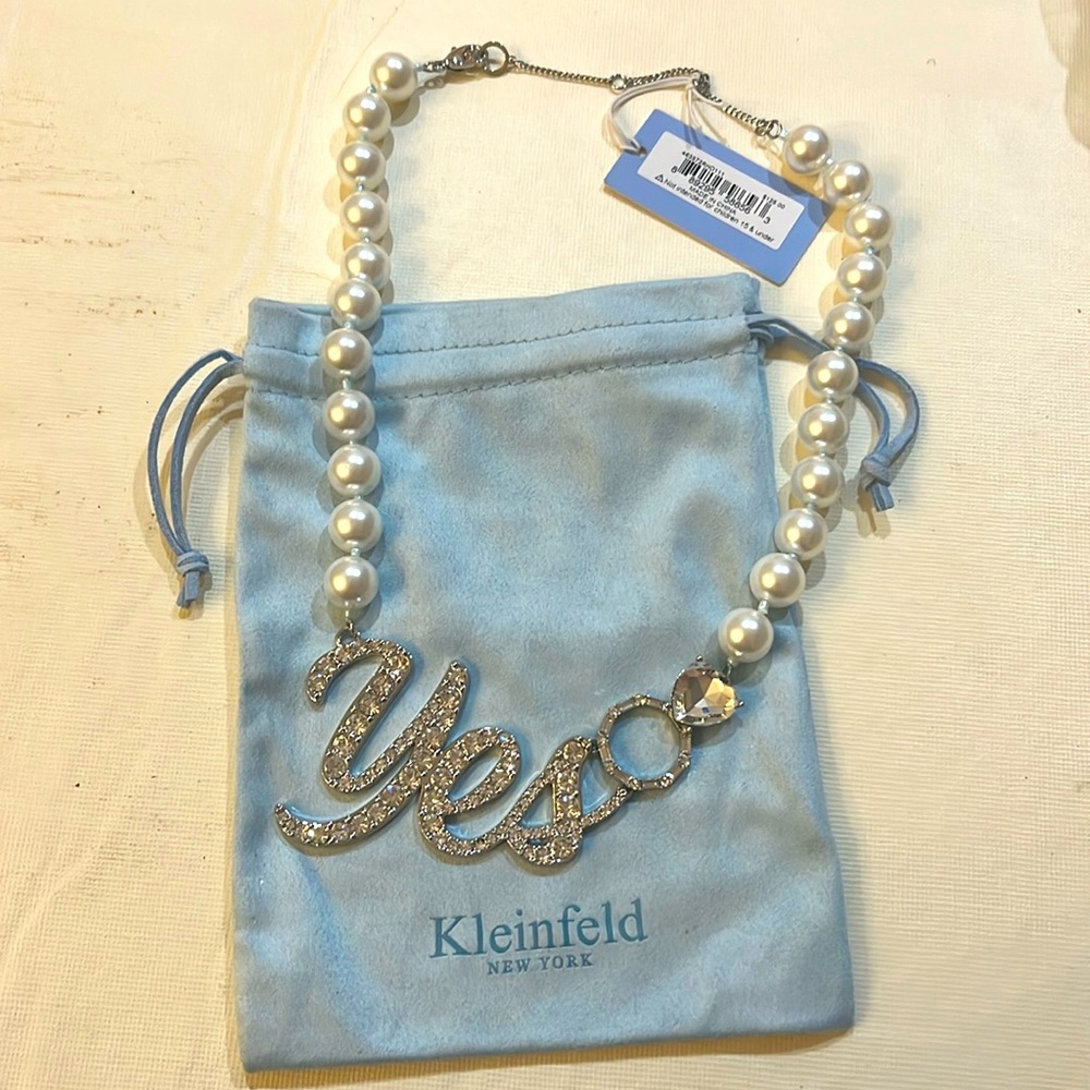 Kleinfeld New York- “Yes” necklace. Brand new never used or worn